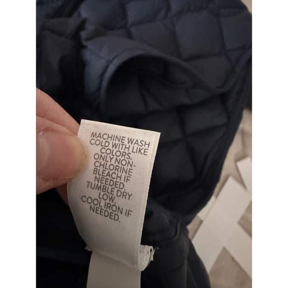 J.Jill Quilted Goose Vest L Petite Navy Down Filled Full Zip Outdoor Gorpcore - Picture 8 of 10